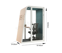 Cabine de bureau modulaire insonorisée - Espace de réunion acoustique - Bureau à hauteur réglable - Éclairage LED - Construction en acier durable pour un environnement moderne