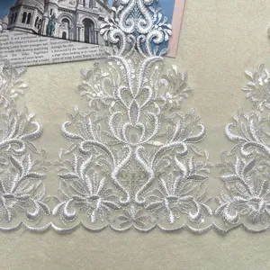 Bordure de dentelle brodée de grande qualité