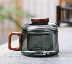 Coupe de cérémonie du thé japonaise élégante et simple de haut niveau couvercle de séparation de l'eau filtre de bureau tasse à eau Pier Pier tasse à café - Product Image 1