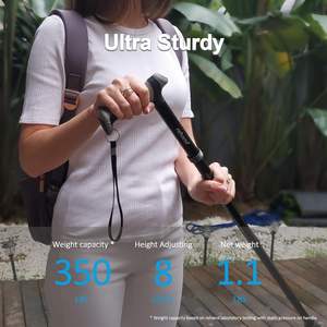 عصا مشي خارجية من الألومنيوم قابلة للطي من ريهاند، عصا تلسكوبية للدفاع عن النفس والتنزه، تحمل حتى 300 رطل، بطول 70-78 بوصة - Product Image 3