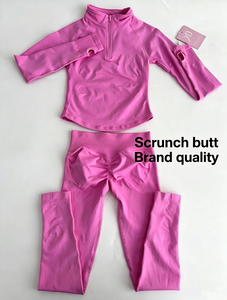 Workout Sets <strong>for</strong> <strong>Women</strong> 2 Piece Gym Sportswear Seamless Scrunch Butt <strong>Leggings</strong> and Long Sleeves Jacket Set With Half Zipper - Product Image 5