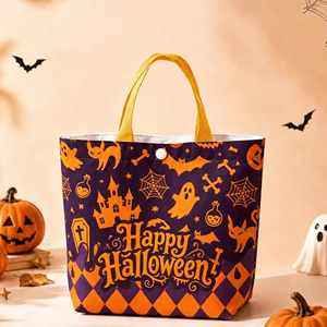Sac fourre-tout en toile de boutique, motif dessin animé mignon, pour bonbons, réutilisable, seau à bonbons pour Halloween, sacs pour cadeaux de fêtes pour enfants - Product Image 2
