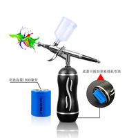 Aérographe électrique avec batterie 1800 mAh, alimentation par gravité portable, vitesse réglable pour travaux artistiques, coloration de modèles, beauté et coiffure