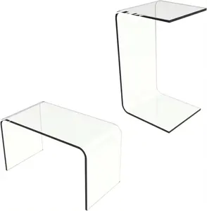 Acryl transparenter Couchtisch mehrzweck-platzsparender Beistelltisch Eck-Cofttisch Schreibtisch