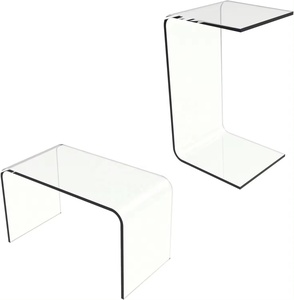 Akrilik şeffaf sehpa çok amaçlı yerden tasarruf yan masa köşe sehpa tur masası - Product Image 1