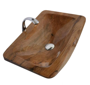 Lavabo en bois et résine époxy fait main – Évier de salle de bain en bois naturel avec style moderne - Product Image 1
