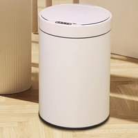 Poubelle intelligente automatique pour usage domestique avec batterie, en acier inoxydable, à capteur, grande taille, gain de place, utilisation intérieure