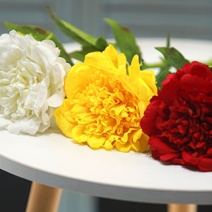 Fleurs de pivoine en soie à branche unique, aspect naturel, hydratantes, pour décoration intérieure, faites à la main, pour la Saint-Valentin, vente en gros - Product Image 4