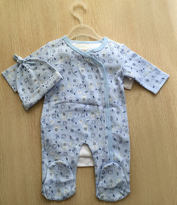 Ensemble de vêtements pour bébé personnalisé de haute qualité, mignon, 100% coton tricoté imprimé, 4 pièces - Product Image 5