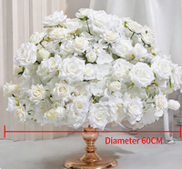 Boule de roses brodée, décoration florale en tissu de soie fait main pour fenêtre, arrangement floral, décoration de table de mariage