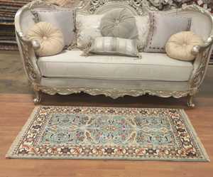 Hermosa alfombra tradicional hecha a mano de 3x5 pies azul Oushak Alfombra de lana Floral alfombra decorativa personalizable felpa de algodón de alta demanda para - Product Image 6