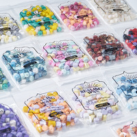 Kit de 100 sacs Ziploc transparents en plastique de 35g avec sceau de cire, perles et petit rangement pour usage bureautique
