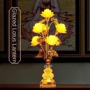 Nuovo loto lanterna Buddha lampada natale casa Led di vetro impermeabile dimmerabile Plug-in lampada allungante - Product Image 1