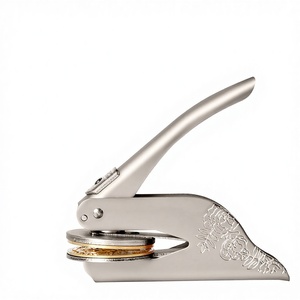 Machine à estamper manuelle de bureau en bronze et acier inoxydable pour logos personnalisés en relief/en creux et sceaux - Product Image 3