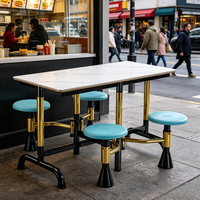 Vente en gros de cantines pliantes tout-en-un avec chaise et structure en métal doré noir antirouille