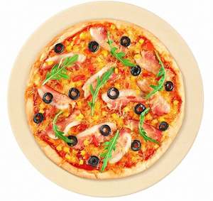 Accesorios para Hacer <span class=keywords><strong>Pizza</strong></span>, Herramientas para Estufa de Leña, Acero para Horno, Placa Refractaria de Piedra de 16x16 Pulgadas, Diseño de Media Luna de 15 Pulgadas, Tamaño <span class=keywords><strong>XXL</strong></span> - Product Image 1