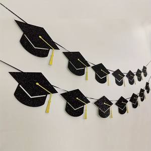 <span class=keywords><strong>Guirnaldas</strong></span> de Papel Dorado y Gorros de Graduación <span class=keywords><strong>para</strong></span> Fiestas y Ceremonias de Graduación de Secundaria - Product Image 2