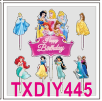 Décorations de gâteau en acrylique avec personnages de princesses, ensemble de décorations de gâteau pour anniversaire, pour décorer les gâteaux de fête d'anniversaire