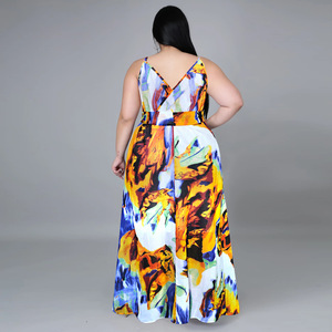 Nuevo Vestido Casual con Estampado Floral <span class=keywords><strong>para</strong></span> Mujer, Vestido de Verano sin Mangas con Tirantes, Vestido Africano <span class=keywords><strong>para</strong></span> Mujer, Tallas Grandes, Vestidos con Corte en A - Product Image 3