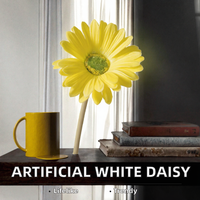 Fleur de marguerite artificielle réaliste faite à la main, couleur blanche, branche unique en PU, pour décoration intérieure, très vendue, Thanksgiving, A-326