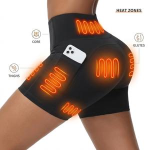 Shorts de cyclisme chauffants imperméables pour femmes, taille américaine, durables, pour le yoga et le vélo, <span class=keywords><strong>avec</strong></span> taille réglable et revers pliables, pour les sports de plein air - Product Image 1