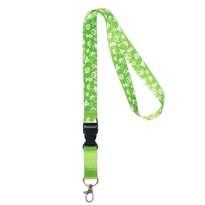 Lanière plate personnalisée en polyester et nylon, broderie non tissée, sangle de <span class=keywords><strong>cou</strong></span>, porte-clés avec chaîne métallique pour clés - Product Image 3