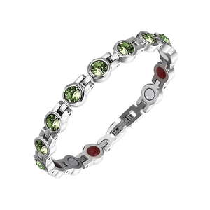 Bracelets magnétiques élégants de thérapie magnétique en acier inoxydable 316 Bracelets magnétiques de tennis infrarouges à ions négatifs en germanium 4 en 1 - Product Image 2