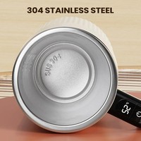 Tasse à mélanger automatique de 400 ml avec affichage de la température, rechargeable, anti-fuite avec couvercle, tasse à café électrique