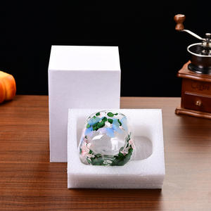 Nuevo vaso de vidrio de doble capa popular con flores reales, de alta estética, taza de café de recuerdo, taza de borosilicato de alta calidad - Product Image 5