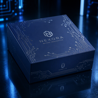 Cartes Oracle d'affirmation personnalisées bleu nuit avec feuille d'argent, boîte en papier, 52 cartes de luxe écologiques durables à coins arrondis pour la famille