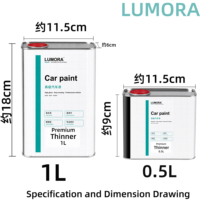Diluant de peinture automobile haute teneur en solides pour la retouche OEM, qualité résine importée, évaporation, haute brillance, forte solvabilité, 0,5L