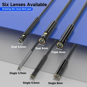 Caméra d'endoscopie industrielle T23, double objectif 8 mm, écran 7 pouces, caméra d'inspection de tuyaux, caméra boroscope 1080P, 5 m, étanche IP67 - Product Image 6