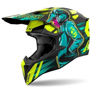 Casco Airoh Wraap Cross Giallo Fluorescente Verde L Termoplastico per Moto da Corsa - Product Image 1