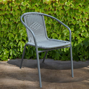 आँगन आउटडोर उद्यान रतन फर्नीचर खाने की मेज और कुर्सी बालकनी सेट - Product Image 2