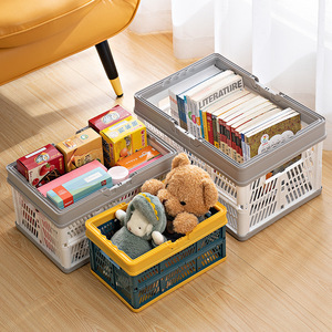 Folding <b>Storage</b> <b>Basket</b> Rectangle White And Blue Foldable For Kitchen Food <b>Storage</b> - Product Image 4