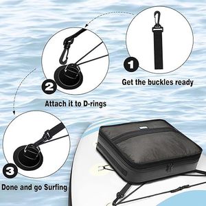 Sac de refroidissement pour paddleboard, sac de rangement étanche pour pont de SUP avec crochet rotatif, sac isotherme portable noir bleu rose - Product Image 1