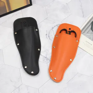 Leather Garden Pruner Sheath 1 Set Bypass Pruners Pouch Protective Case Scabbard Cover for Gardening Pruning Shears