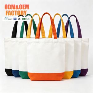 Sacs fourre-tout en toile de coton vierges réutilisables personnalisés avec poche, sacs d'épicerie légers réutilisables pour le bricolage, les cadeaux et le shopping - Product Image 1