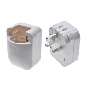 EU Schuko 4,8mm 2-Poliger Typ-G BS Konverter Adapter 13A 250V mit Eingebauter Sicherung für Industrielle Nutzung Weißer EU-Winkelstecker mit UK-Steckeradapter - Product Image 4