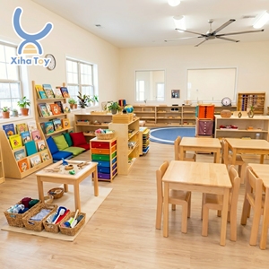 Conjunto de Muebles de Almacenamiento para Guardería, Piezas de Madera para Mesas y Sillas de Aula de Jardín de Infancia y Preescolar, y Entorno Educativo <span class=keywords><strong>Infantil</strong></span> - Product Image 1