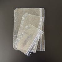 Pochettes à fermeture éclair en PVC scintillant A5 A6 A7, pochettes doubles, enveloppes budgétaires pour argent, enveloppes pour documents