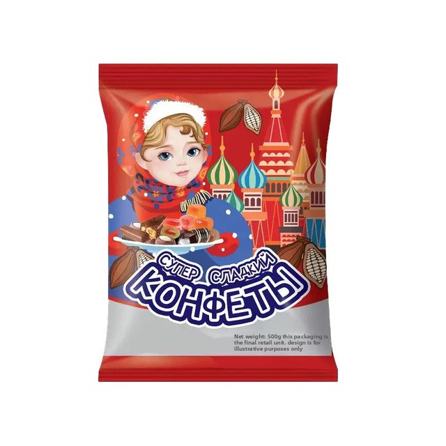 Wholesale Russia Mixed Chocolate Candies Multiple Flavors Compound Chocolate Snack for Supermarket