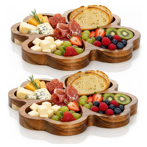 <span class=keywords><strong>Plateau</strong></span> de service en bois d'acacia de 8 pouces pour snacks, fromages, sushis et charcuteries – Petit format, prix abordable - Product Image 3