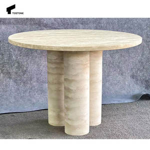 Tostone prezzo scontato soggiorno mobili rotondo travertino naturale tavolino <span class=keywords><strong>da</strong></span> caffè per casa Villa soggiorno arredamento d'interni - Product Image 2