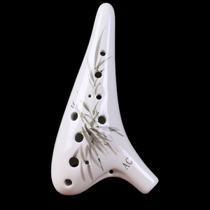 Ocarina de 12 Orificios en Azul y Blanco, Flauta de Cerámica Pintada a Mano, Instrumento Musical Nacional Tradicional Chino para la Enseñanza Musical - Product Image 3
