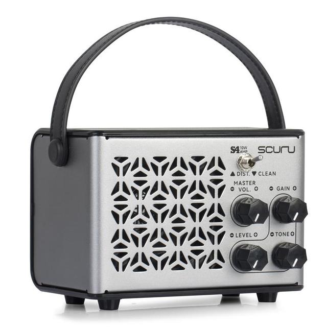 Scuru S4 Guitar Mini Amp 10W Rechargeable Battery Powered Amplifier Combo Dual 5W Speakers Type-C Charging for Desktop Practice
