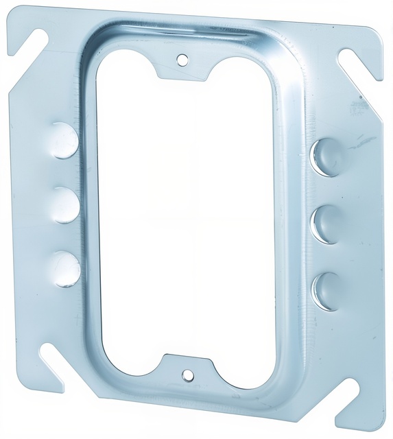 4x4 Inch 1 Gang Metal Electrical Box Cover Plate with 1/4 Inch Raised, Drawn Steel Box Cover for Square Junction Box