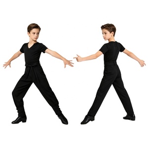 Costumes de danse pour garçons de 2 à 12 ans, tenue de danse contemporaine et latine, t-shirt avec pantalon, pour la pratique, les compétitions, la danse jazz, le cha-cha - Product Image 2