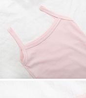 Débardeur côtelé en coton pour filles, bretelles spaghetti, sans manches, sous-vêtement basique d'été pour enfants, doux et respirant, en gros, en stock