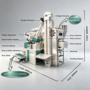 Système <span class=keywords><strong>de</strong></span> rouleaux en caoutchouc motorisé haute performance 1000 kg/h, multifonctionnel, compact et durable pour les moulins à riz professionnels - Product Image 3